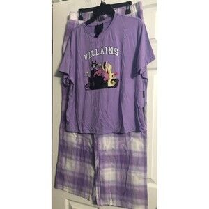 Juniors Forever 21 Purple Villians PJ Set Size Large NWT B2